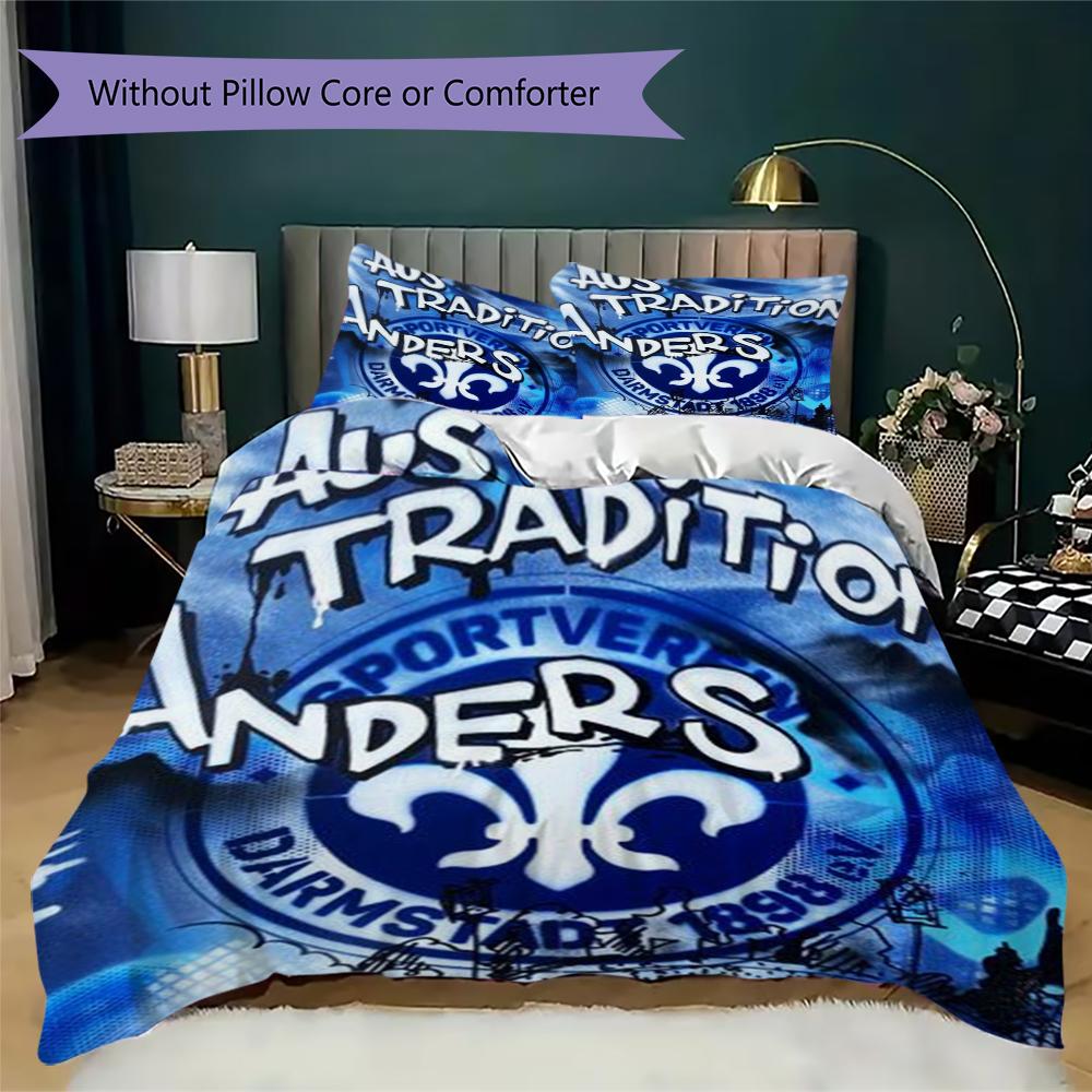 Juego de Ropa de Cama con Patrón SV Darmstadt 98 Funda Nórdica Funda de Almohada Decoración del Hogar Regalo de Cumpleaños (1 funda nórdica + 2 fundas de almohada sin relleno.)91