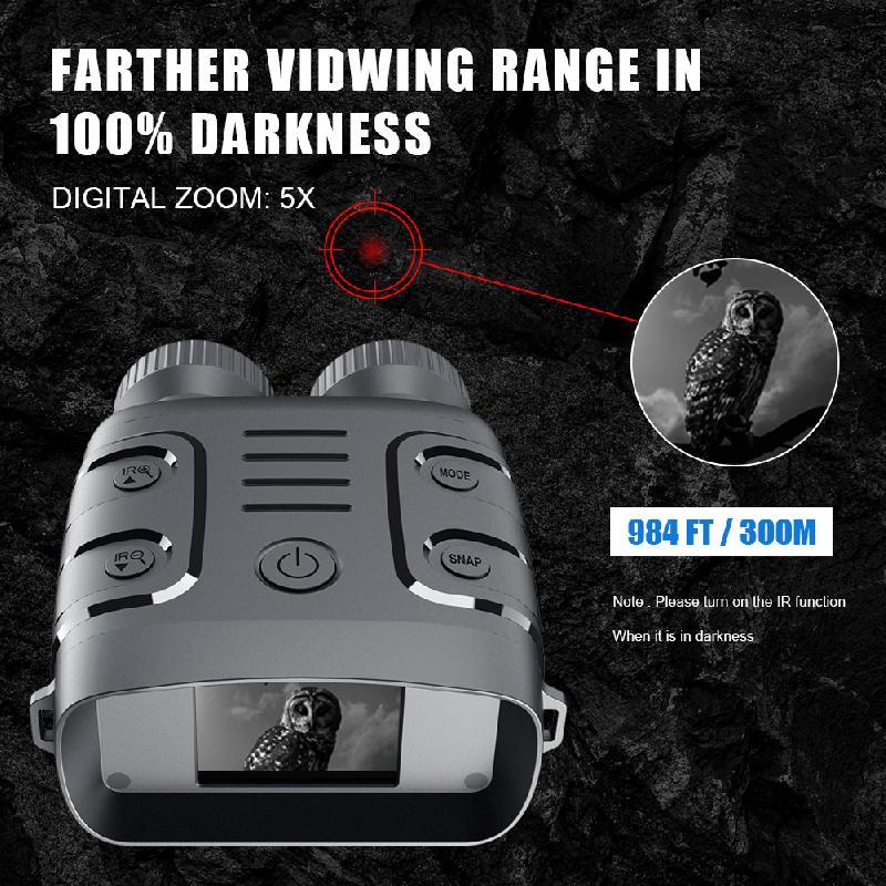UYANGG R18 5X 1080P HD Night Vision Binocular Level 300M Infrared Digital Zoom Telescope Night Goggle for Hunt Camp Surveillance