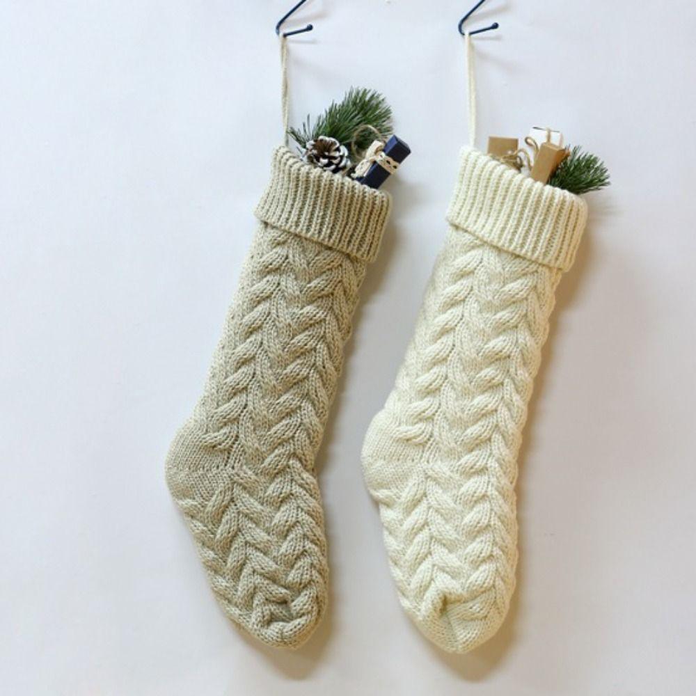 Knitting Christmas Stockings Home Decor Children's Gift Bag Xmas Gift Bag Christmas Party 18