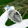 Regalo de Aniversario Para Ella Colgante de Piedra Preciosa Labradorita Natural Plata 925