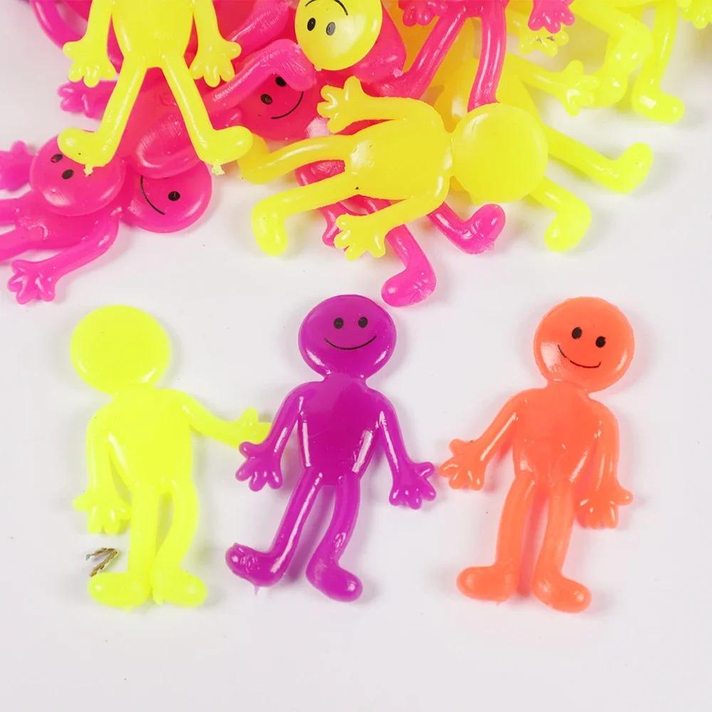 5-20Pcs Fun Sticky Stretching Smiling Face Little Man Pinch Toy Kids Birthday Party Favor Christmas Carnival Adult Gift