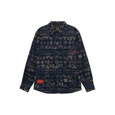 SS22 Progress By Leaps And Bounds Series Cashew Flower Totem Loose Jacket Men Jackets Blue ASHS007-1