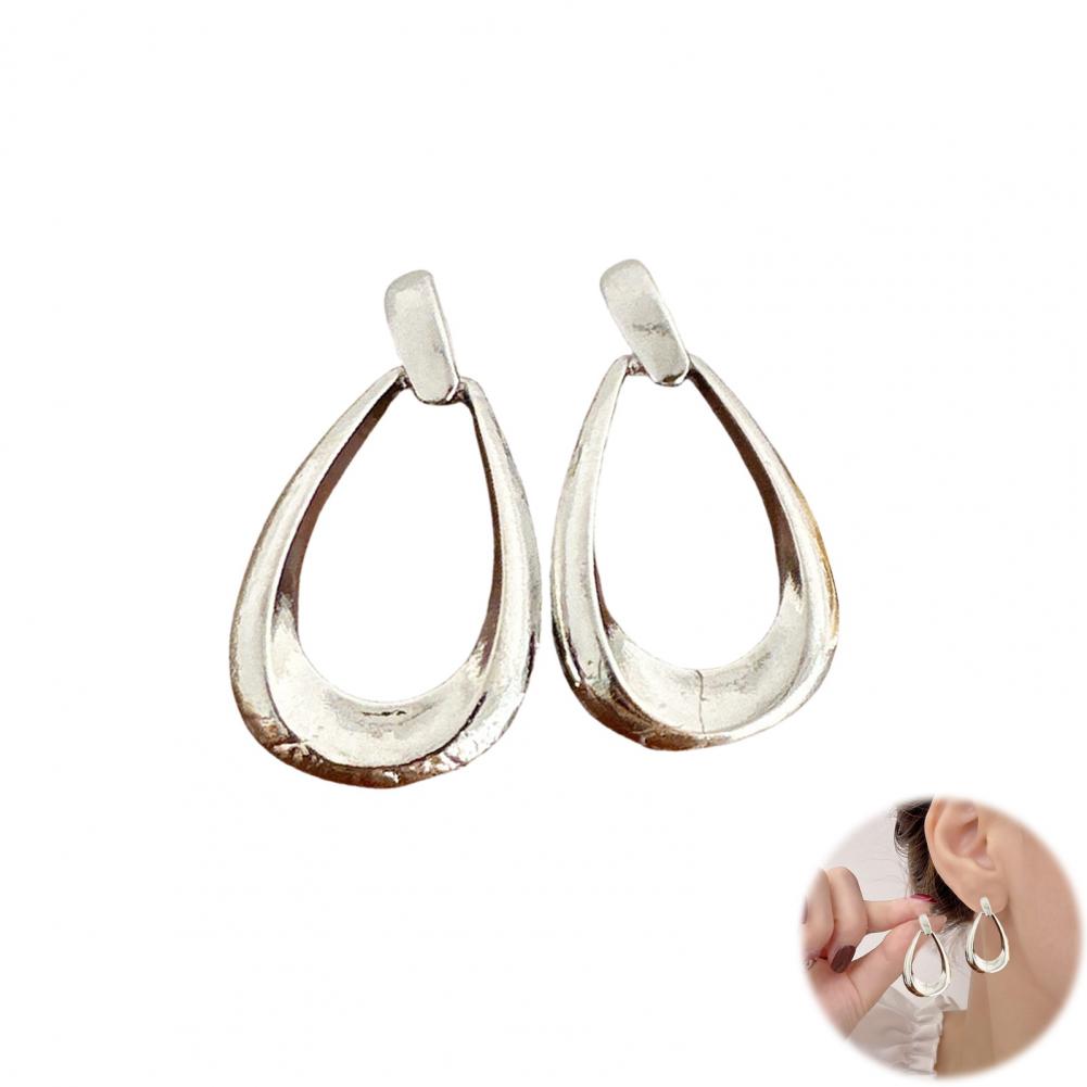 Stud Earrings Jewelry Elegant Geometric Waterdrop Earrings for Women Lightweight Statement Jewelry with Hollow Metal Studs