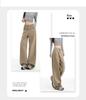 Women's American Retro Wide-Leg High-Waist Khaki Jeans - Versatile Plus Size, Autumn 2025 Collection