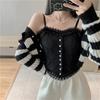 Lace Camisole: Backless, Hollow, Pleated, Elastic, Mid-Length, Strapless Bandeau for Women's Inner & Outer Wear.