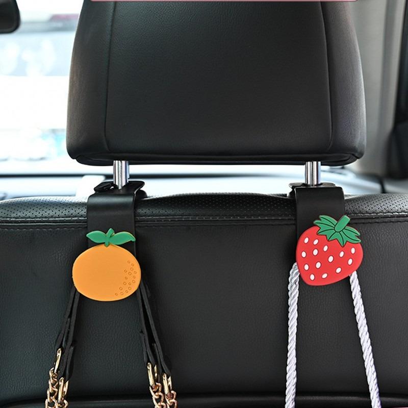 Car Seat Back Hook Universal Multifunctional Cartoon Storage Hook Automatic Rear Seat Mobile Phone Tablet Holder Hanging Hooks