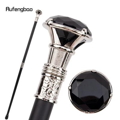 Black Diamond Type White Walking Stick Fashion Decorative Walking Cane Gentleman Elegant Cosplay Cane Knob Crosier 93cm