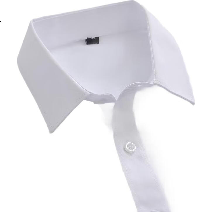 ROMON Solid Color Business Professional Formal Wear Men's White Shirt Work Uniform Men's Short-Sleeve Shirt CS72 Blue 3XL