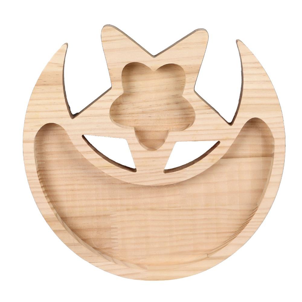 Moon Shaped Wooden Crystal Tray Star Shape Wood Crystal Holder Display Dish Lightweight Minimal Wooden Organizer Tray
