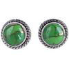 925 Sterling Silver Green Copper Turquiose Gemstone Studs Post Earrings Jewelry Gift for Women - 3.8 Gms Approx