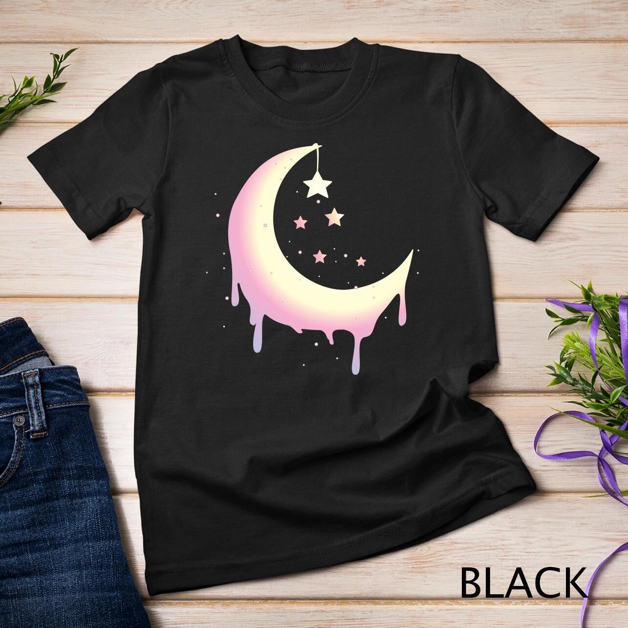 Pastel Moon Goth Vaporwave Unisex T-shirt 1 4XL