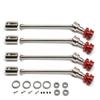 4 Pcs Steel Extended Driveshaft Cvd With Splined Wheel Hex For 1/10 Rc Car Parts,black Red