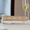 Contemporary Wooden Tabletop Rotating Permanent Calendar With Metal Base Month Week Day Date Display For Gift And Decors