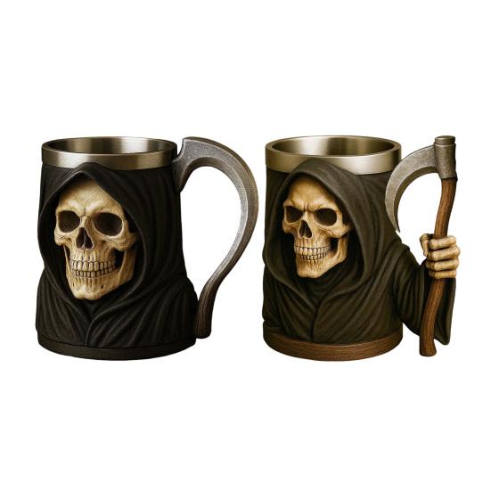 Halloween Skjelett Krus Gotisk Kaffekopp Resin Tekopp Kreativt Drikkeglass for Kjøkken Restaurant Fest Utendørs