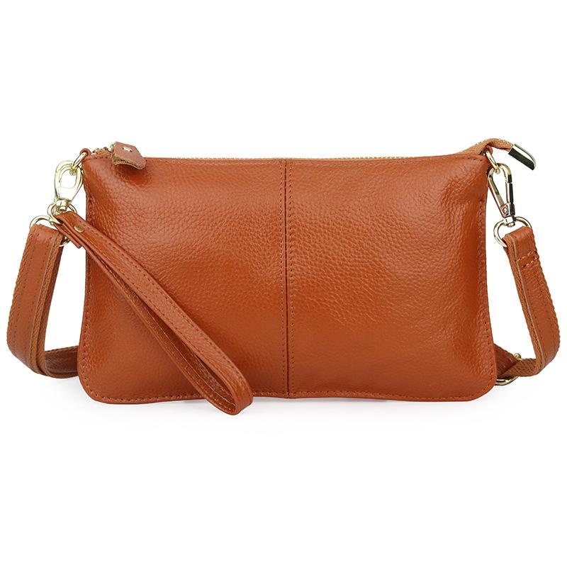 Genuine Leather Women's Crossbody Bag with Wrist Strap - Top Layer Cowhide Shoulder Bag