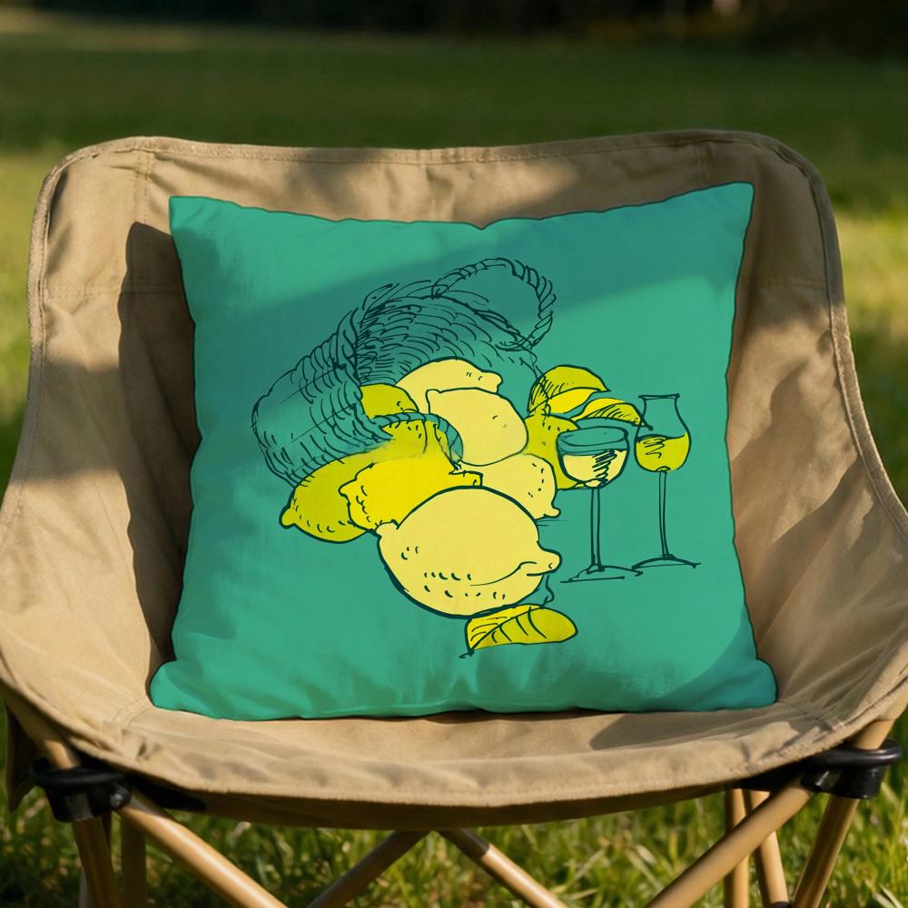 

Limoncello Cocktail Cushion Cover Soft Reversible Durable Pillow Cover MultiScene Use for Home Car Daily Comfort 30X30cm