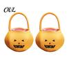 Holiday Candy Carriers Halloween Pumpkin Bags for Kids, Reusable Trick or Treat Lightweight Felt Totes Bucket, Cute Handbag with Handle Party