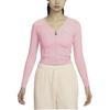 Nike Valentinstag Serie Sportbekleidung Logo V-Ausschnitt Training Freizeit Langarm T-Shirt SS24 Damen Oberteile Soft-Pink HF1133-631