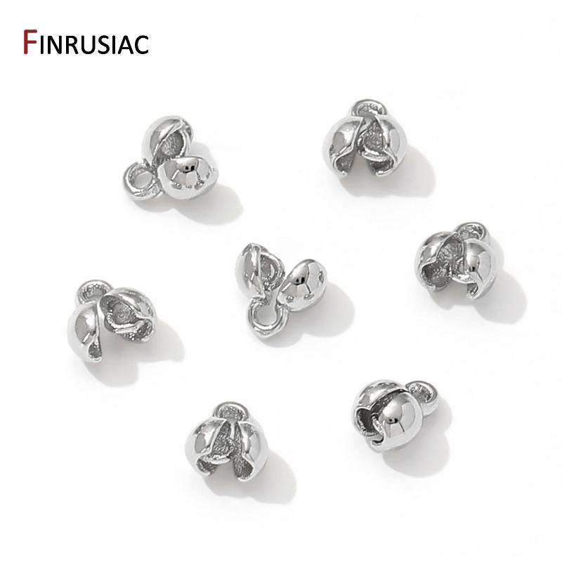 18K Gold Plated Brass End Crimp Beads For Jewelry Making,DIY Bracelets Accessories,Bead Tip Connectors For Jewelry Supplies