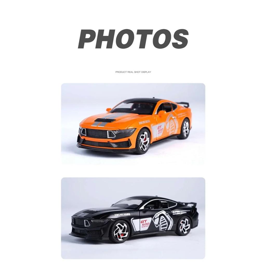 1/32 Mustang Shelby GT500 Alloy Sports Car Model Diecast Metal Toy Racing Car Vehicle Model Simulation Sound and Light Kids Gift