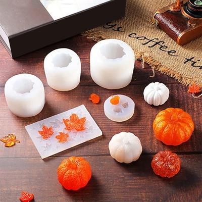Pumpkin Silicone Candle Molds for Epoxy Resin Candle Soap Chocolate Molds Cake Molds Fondant Molds for Candy Cake Baking