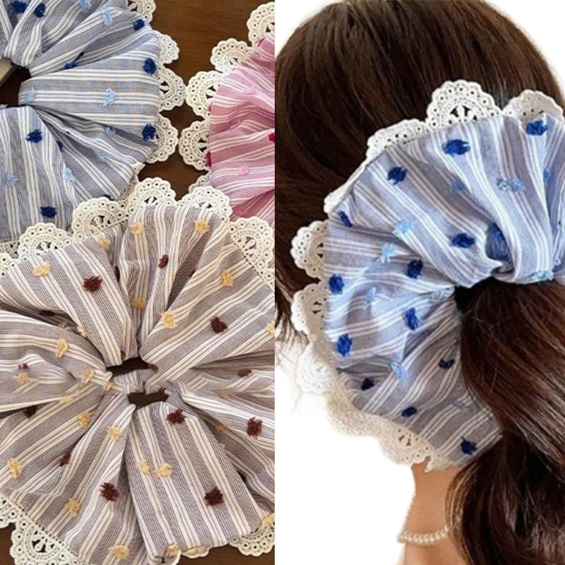 Lace Hair Rope Hair Bun Scrunchies Elastic Hair Rope Big Hair Scrunchy Heavy Duty HairBands Female Accessories