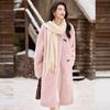 Bailuyu Women's Elegant Fuzzy Long Coat