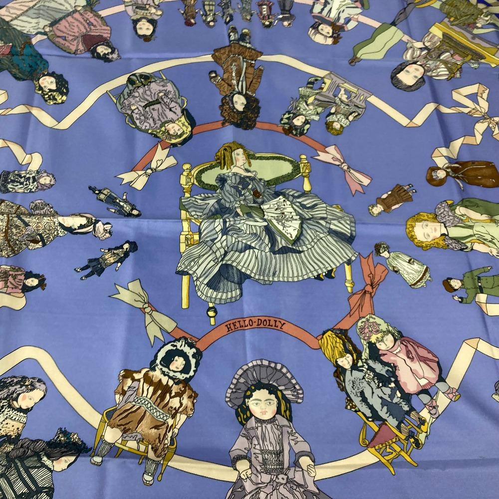 HERMES Carre90 Doll HELLO DOLLY Hello Dolly  Scarf silk purple