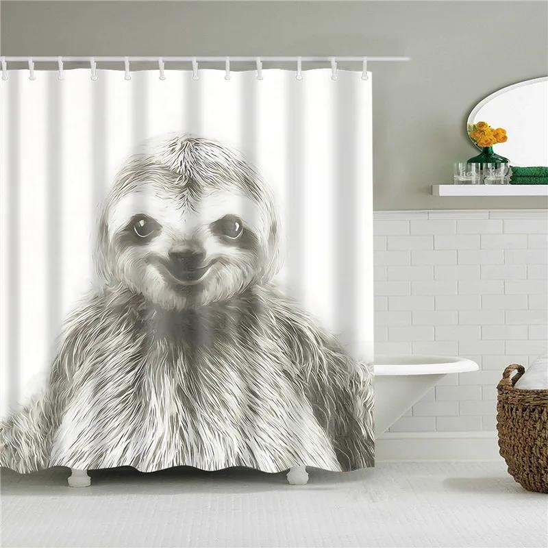 

Animals Elephant Panda Cat Dog Shower Curtains Bathroom Curtain Frabic Waterproof Polyester Bathroom Shower Curtains With Hooks W60H190(CM)-1 Pcs
