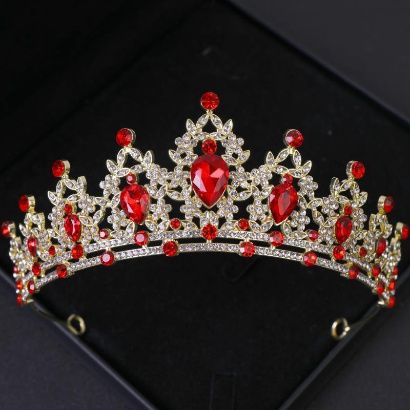 Bridal Headwear Green-Colour Women's Fashion Party Crown Girl Performance Tiaras