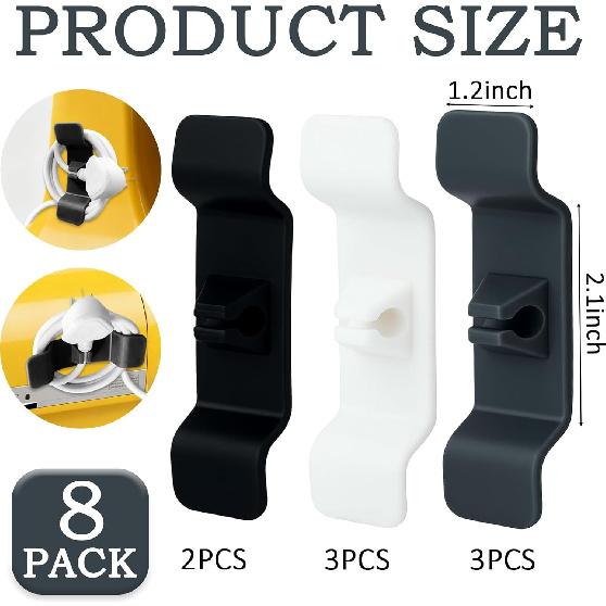 Cord Organizer for Appliances, 8 Pack Kitchen Appliance Cord Organizer Wire Wrapper Cord Holder Cable Keeper, Stick on Mixers, Coffee Maker, Pressure