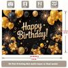 Party Backdrop Black Elegant Flat Golden Serves Photos Celebration Photo Booth Birthday Party Decor