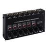 Stereo 6 Channel Mixer Sound Mixer 6 Stereo Distributor Volumes Control Mixing for Electric Guitar Keyboards Drum