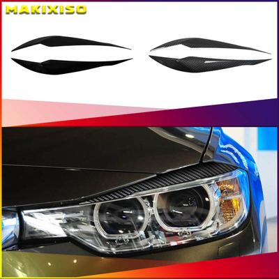 Auto Headlight Lamp Eyebrows Cover Trim Stickers For BMW 3 Series F30 F31 318i 320i 2012-2018 Car Eyelids Lids New ABS Carbon