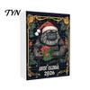 Sběratelské vánoční ozdoby Adventní kalendář, Série opic 24denní odpočítávací krabička s akrylovými přívěsky, Sváteční závěsy na stromek pro sváteční domov