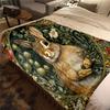 1pc Medieval William Morris Rabbit Design blanket, al season lightweigh Poster blanket home office outdoor nap multifunc Poster blanketional blanket