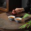 1 PC Chinese Retro Blue and White Porcelain Teacup Hand-Painted Ceramic Tea Bowl Travel Meditation Cups Handmade Tea Set 120ml
