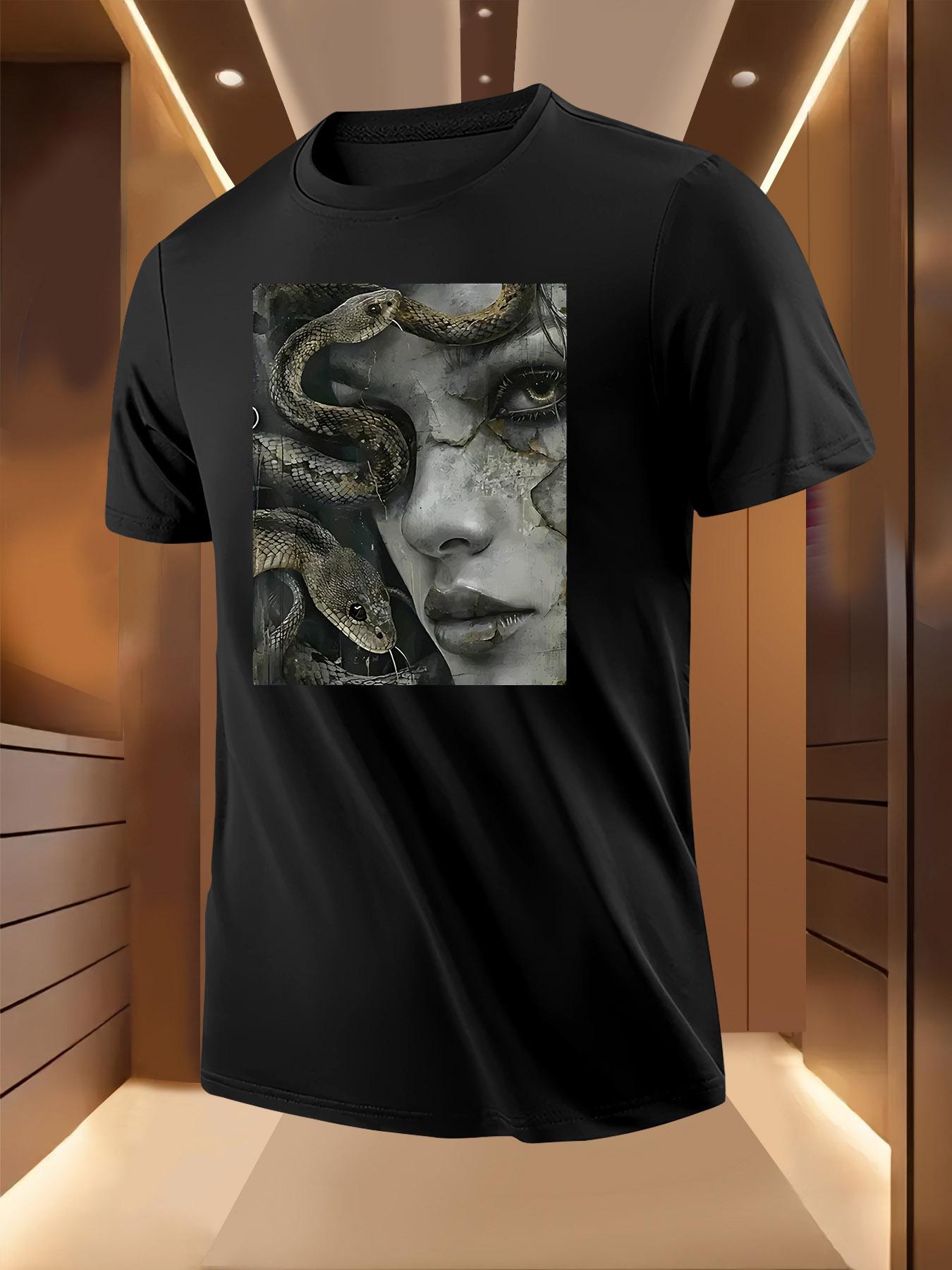 Graphic Tshirt - Snake Woman Interwoven Illusion Print XXXL