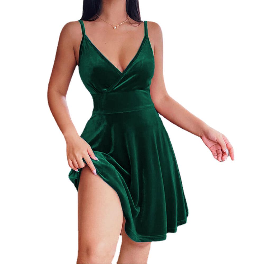 Spring/Summer 2025 High-Waisted V-Neck Mini Dress: Sexy, Elegant Evening Party Fashion