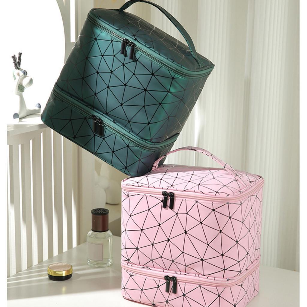 Portable Double-layer Nail Polish Storage Bag Organizer Travel Essential Oil Storage Box Multi-function Storage Bag