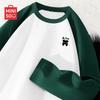 MINISO Men's Casual Colorblock Raglan Long Sleeve T-Shirt
