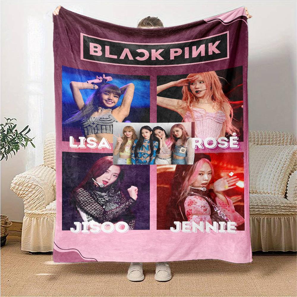 Blackpink Members Pink Theme Blanket Soft Warm Suitable for Sofa Couch Office Bed All Seasons Digital Print Perfect Gift for Relatives Y12