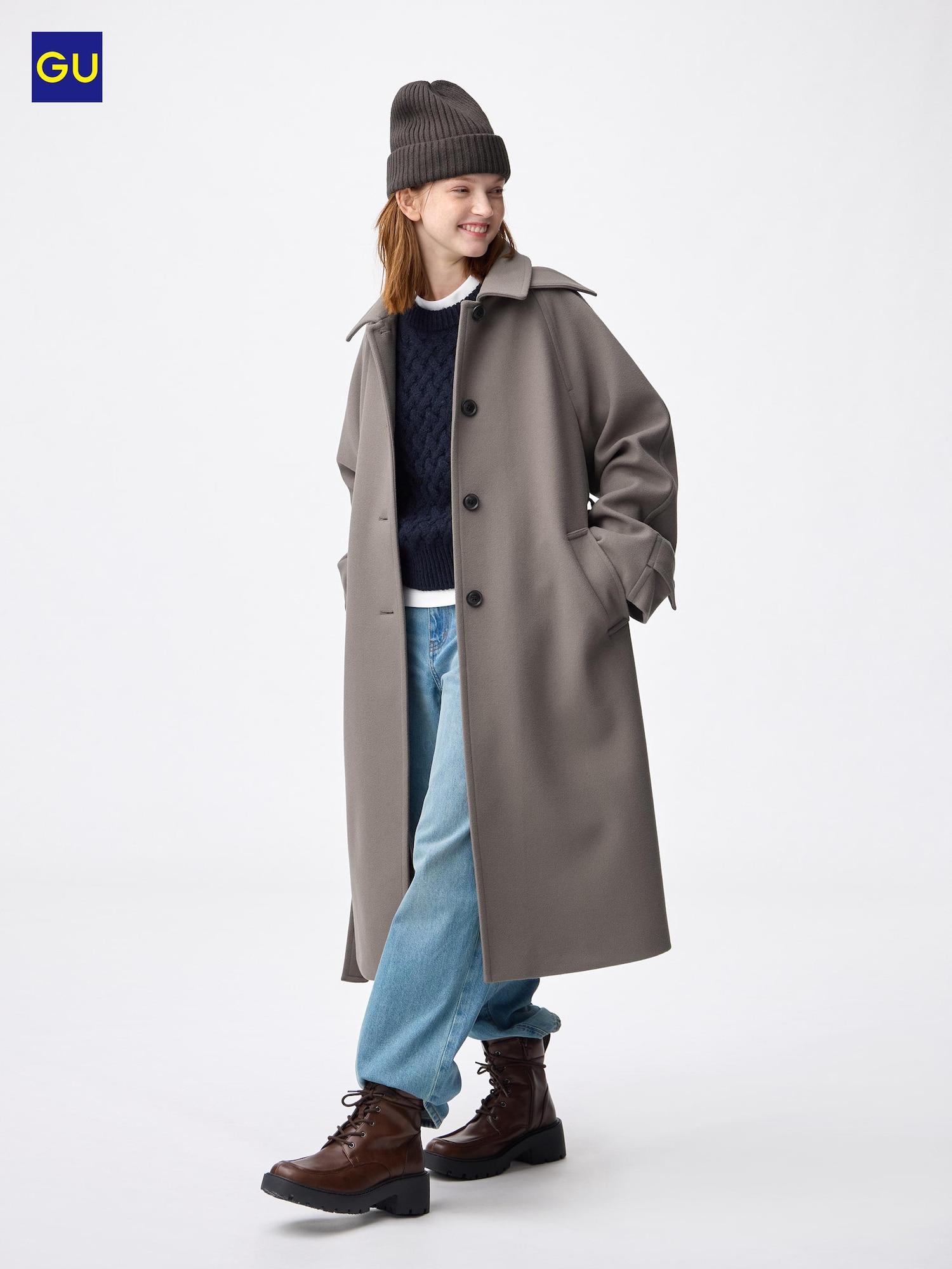 

Пальто Uniqlo Gu Cozy Melton Balmacan 35 BROWN/WOMEN L