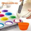 6/12pcs Silicone Cupcake Liners Reusable Baking Cups Nonstick Easy Clean Pastry Muffin Molds 4 Shapes Round, Stars, Heart, Flowe