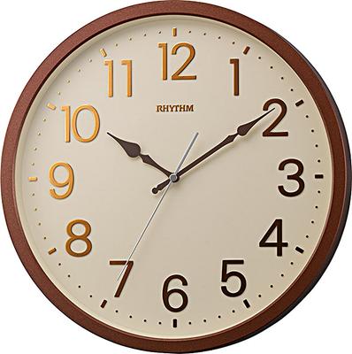 RHYTHM Reloj de Pared de Cuarzo Analógico Horloge Refre Segundero Continuo Silencioso Marrón (Color Metálico) RHYTHM 8MGA39SR06