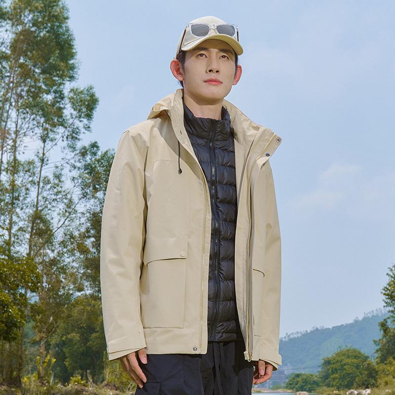 White Duck Down Mountain Down Jacket Three-in-one Jacket Graphene Heat-gathering Zipper Couple Jacket