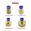 Pneumatic Air Pipe Quick Connector 1/8" 1/4" 3/8" 1/2" Female Thread To 4/6/8mm Irrigation Washing Slip-lock Straight Joint 3Pcs