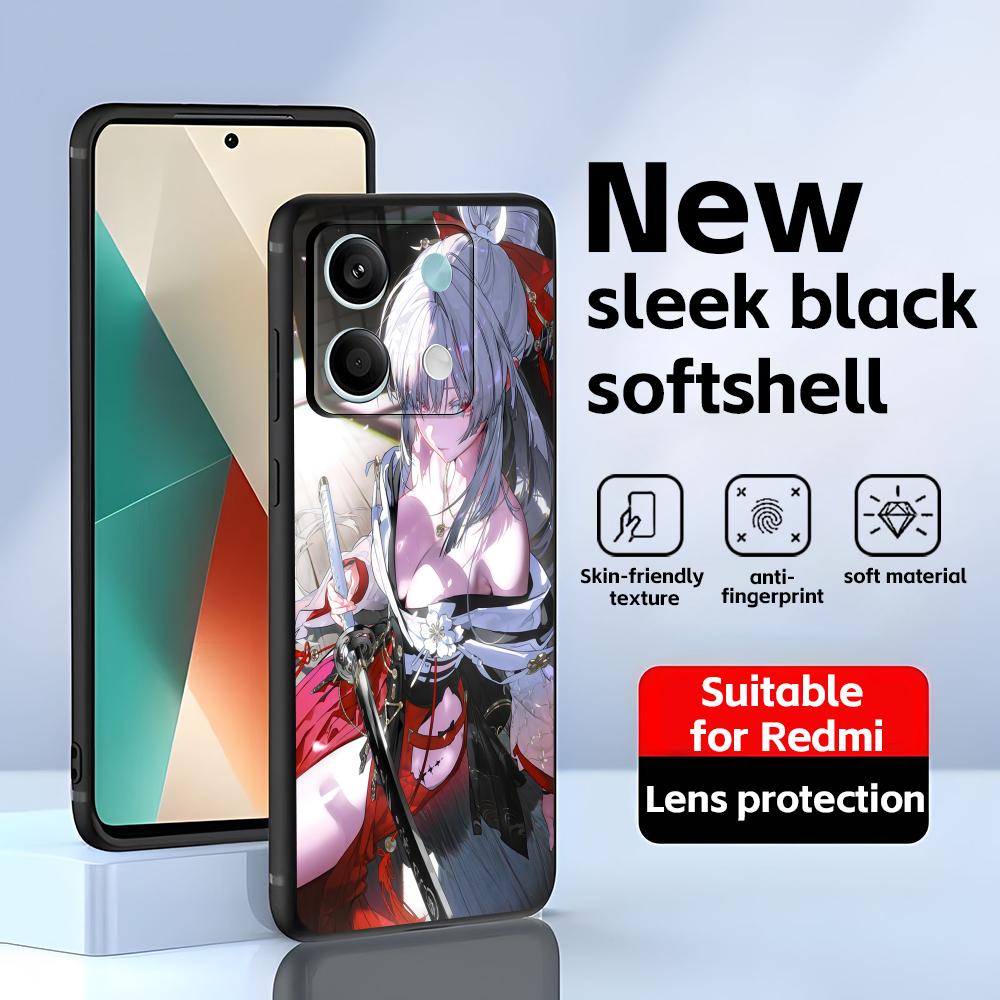 

Wuthering Waves Hiyuki Phone Case For Redmi Note 14 13 12 11 Pro Plus S 5G 14C A3 Soft Black Phone Cover Redmi Note 13 4G