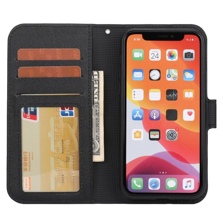 For iPhone 11 Pro Max Cross Texture Detachable Leather Phone Case