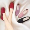 Women's Solid Color Knit Loafers Lightweight Anti Slip Flat Shoes Casual Wear